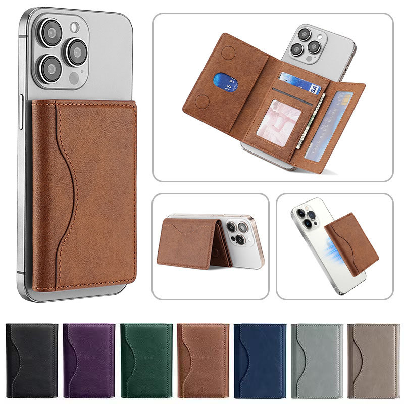 Magnetic Detachable Phone Wallet Synthetic Leather Card Holder for iPhone 12–17 Series