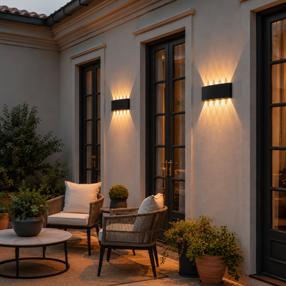 4pics set Modern Up & Down LED Wall Light – 8W, IP65 Waterproof, 3000K Warm Light
