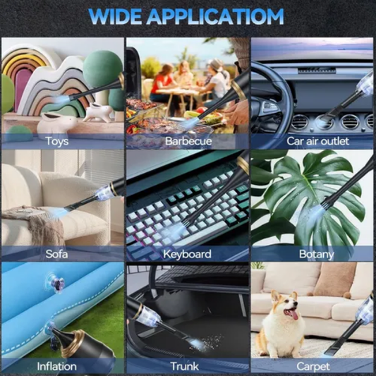 Handheld Vacuum Cleaner 6000Pa Suction, 100W Motor, Portable 4-in-1 for Car, Home & Office