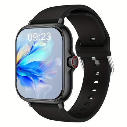 Smartwatch with a black strap on a white background