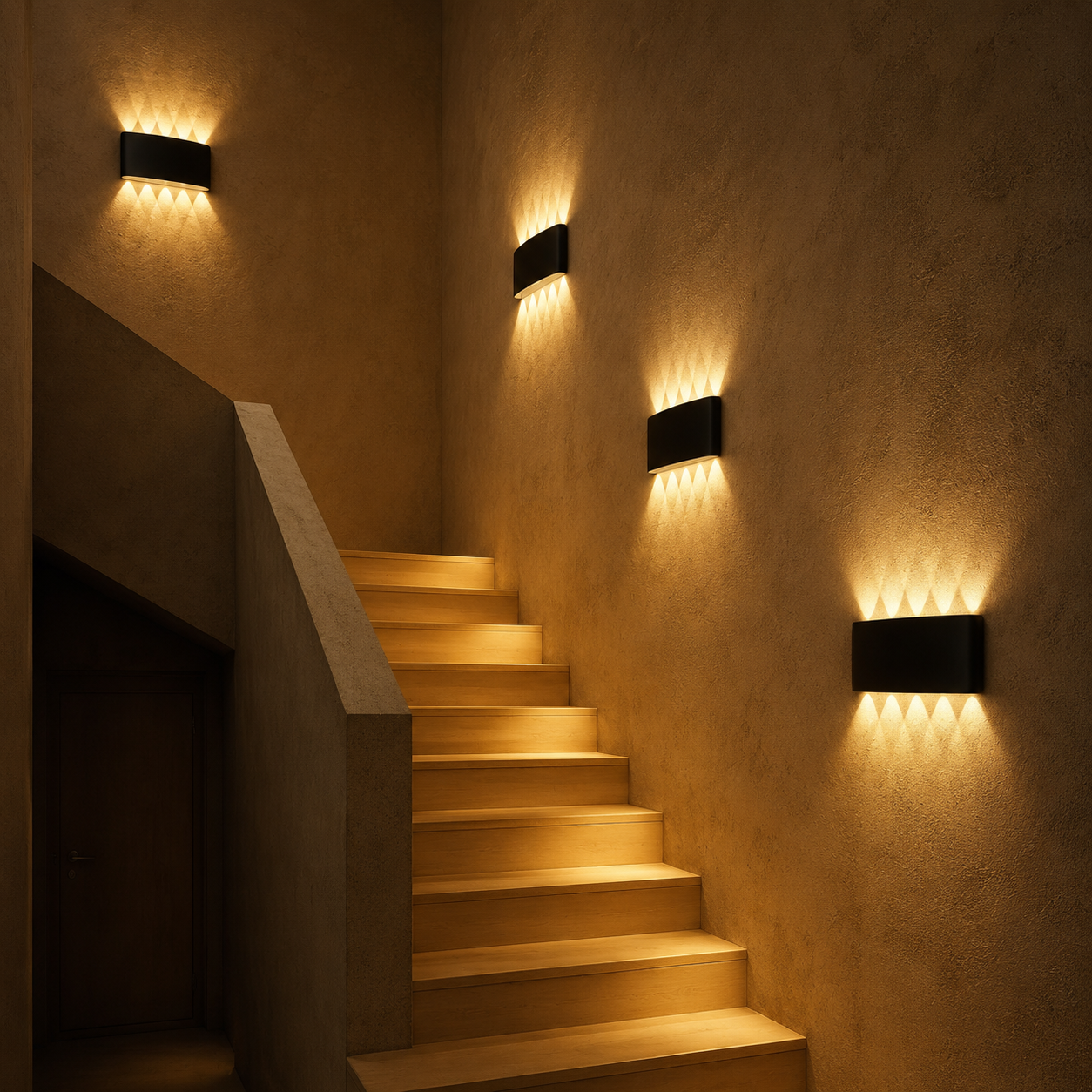 4pics set Modern Up & Down LED Wall Light – 8W, IP65 Waterproof, 3000K Warm Light