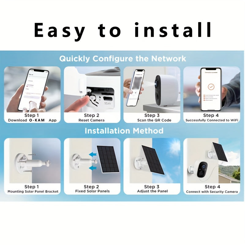 Solar Powered Wifi Security Camera 3MP HD with 5000mAh Battery, Free Cloud Storage Win a FREE 32gb SD Card