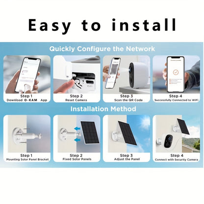 Solar Powered Wifi Security Camera 3MP HD with 5000mAh Battery, Free Cloud Storage Win a FREE 32gb SD Card