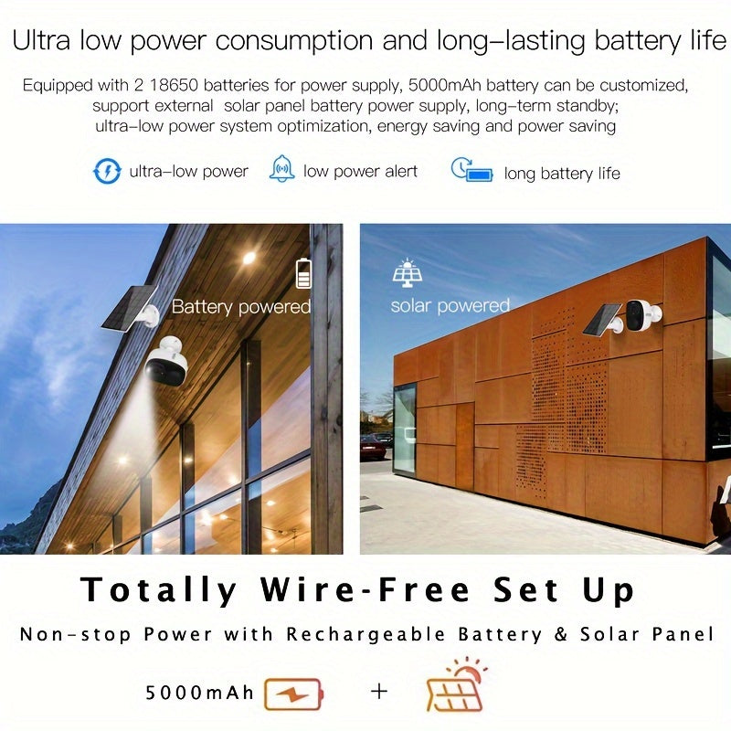 Solar Powered Wifi Security Camera 3MP HD with 5000mAh Battery, Free Cloud Storage Win a FREE 32gb SD Card