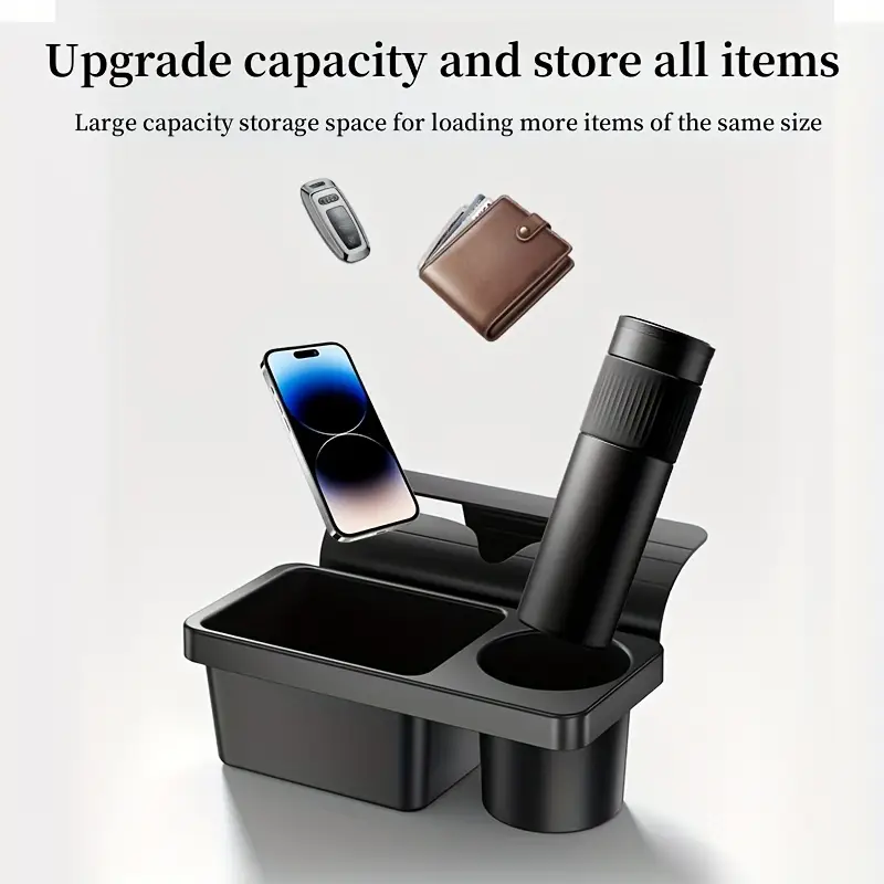 Car Door Side Organizer Portable Cup Holder, Phone Slot & Hanging Storage Rack