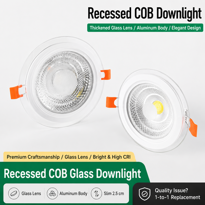 6PICS set 5W COB LED Downlight - Wide Voltage 100-265V - CRI 90+ - High Heat Dissipation - 3 Colour ESCLIGHTING