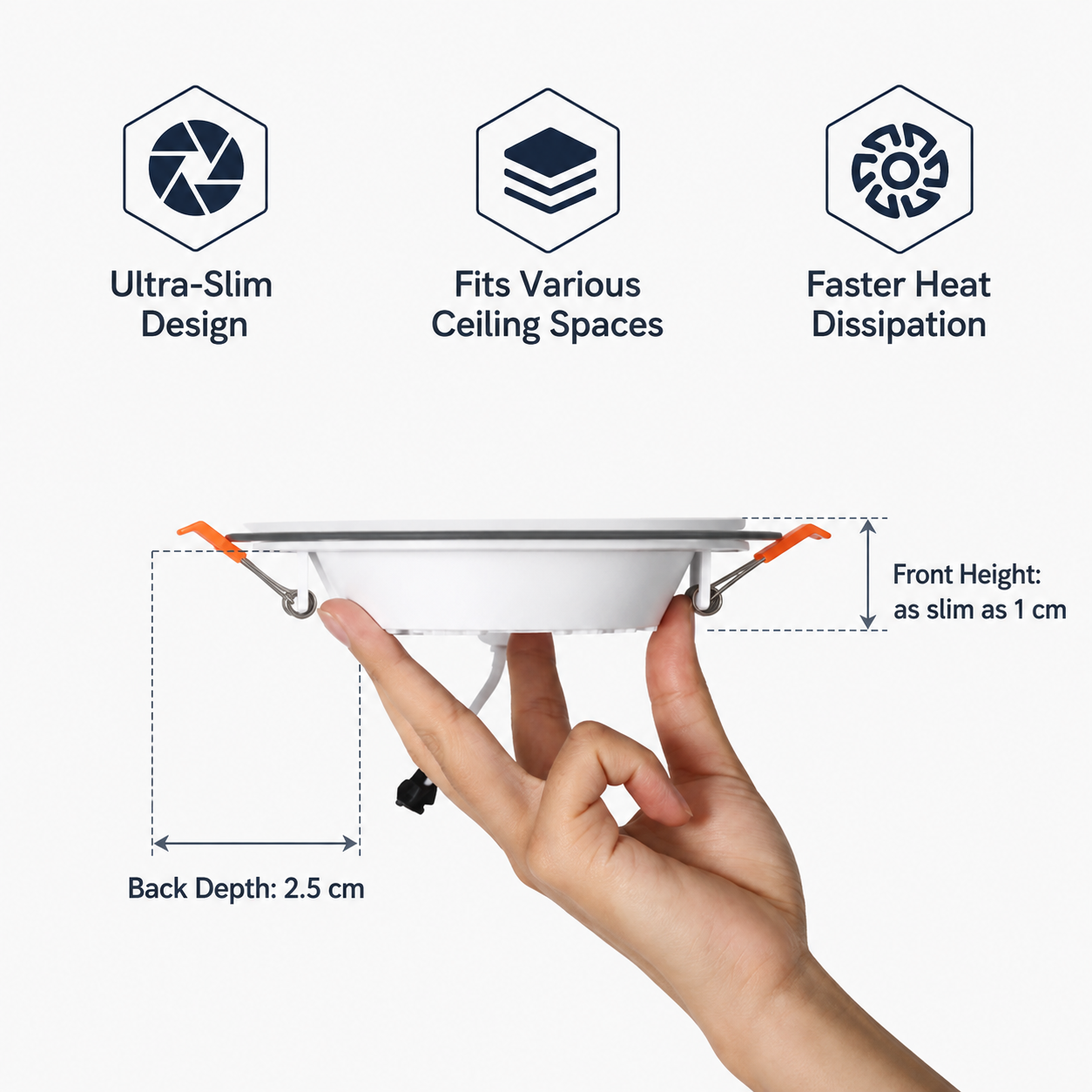 6PICS set 5W COB LED Downlight - Wide Voltage 100-265V - CRI 90+ - High Heat Dissipation - 3 Colour ESCLIGHTING