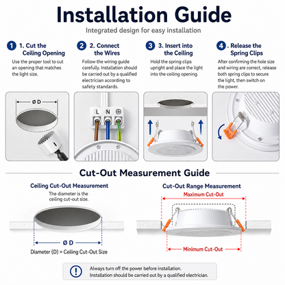6PICS set 5W COB LED Downlight - Wide Voltage 100-265V - CRI 90+ - High Heat Dissipation - 3 Colour ESCLIGHTING