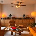 Vintage Wooden Ceiling Fan with Light – 5 Blades, Strong Wind & Quiet | Ghana | BotoraHu