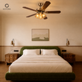 Vintage Wooden Ceiling Fan with Light – 5 Blades, Strong Wind & Quiet | Ghana | BotoraHu
