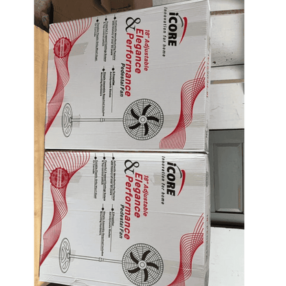 iCore 18″ Industrial Pedestal Fans – 4-Pack for Warehouses & Offices