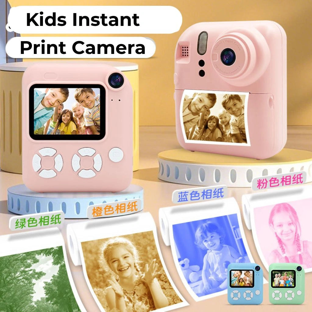 Kids Instant Print Camera – 2.4” Screen, 9600W Digital Pixels, Built-In Thermal Printer, Creative Toy & Educational Gift for Children
