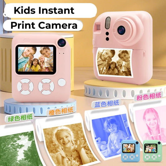 Kids Instant Print Camera – 2.4” Screen, 9600W Digital Pixels, Built-In Thermal Printer, Creative Toy & Educational Gift for Children
