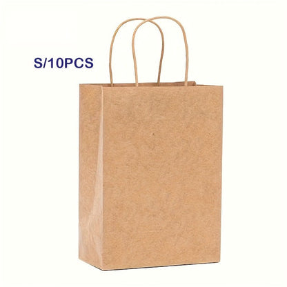 Brown Kraft Paper Gift Bags with Handles, Reusable Shopping, Lunch & Party Bags for Small Businesses and Events - Botora Hub