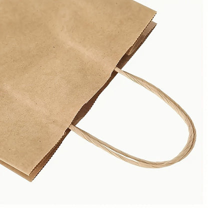 Brown Kraft Paper Gift Bags with Handles, Reusable Shopping, Lunch & Party Bags for Small Businesses and Events - Botora Hub