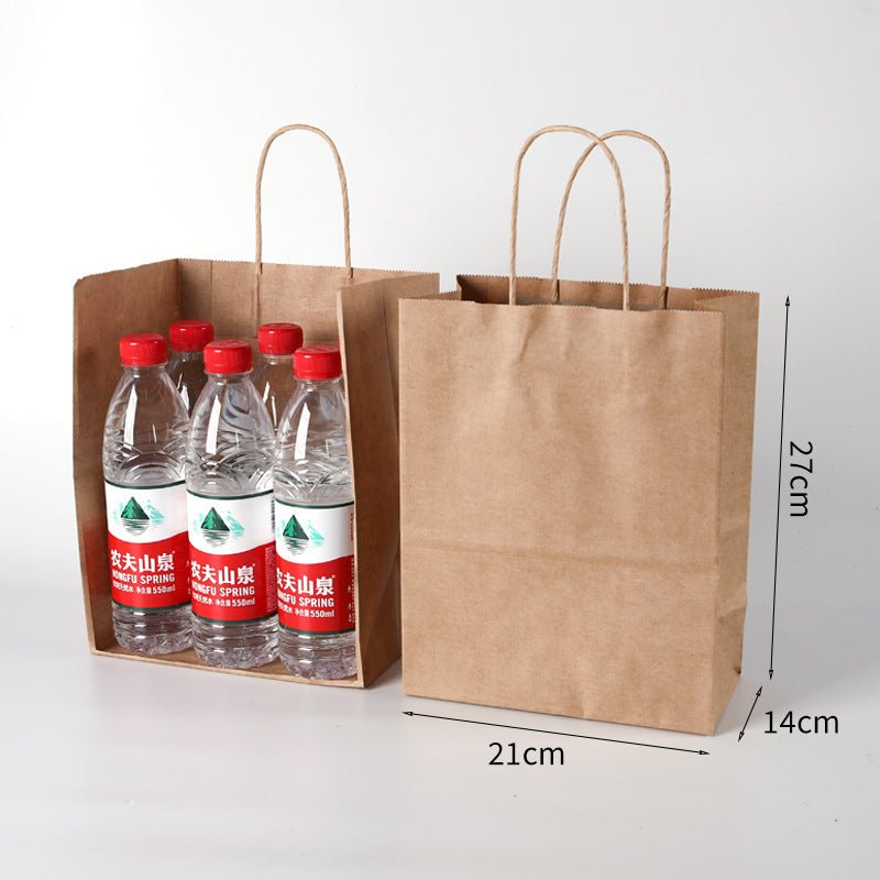 Brown Kraft Paper Gift Bags with Handles, Reusable Shopping, Lunch & Party Bags for Small Businesses and Events - Botora Hub