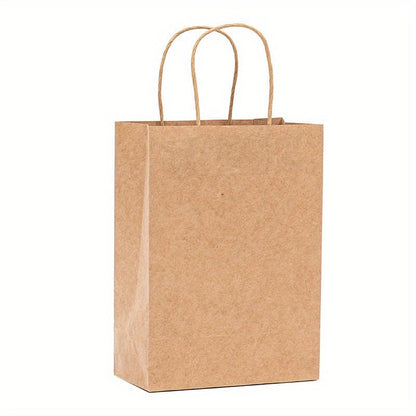 Brown Kraft Paper Gift Bags with Handles, Reusable Shopping, Lunch & Party Bags for Small Businesses and Events - Botora Hub