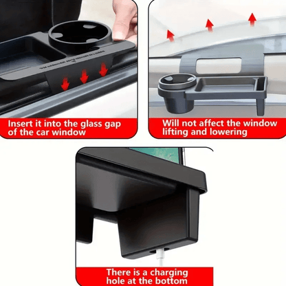 Car Door Side Organizer Portable Cup Holder, Phone Slot & Hanging Storage Rack - Botora Hub