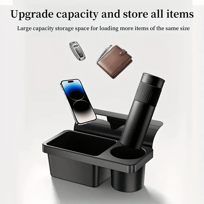 Car Door Side Organizer Portable Cup Holder, Phone Slot & Hanging Storage Rack - Botora Hub