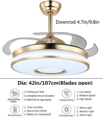 Elegant Crystal LED Chandelier - Luxury Dimmable Pendant Light, Remote Control, Gold/Black - Botora Hub