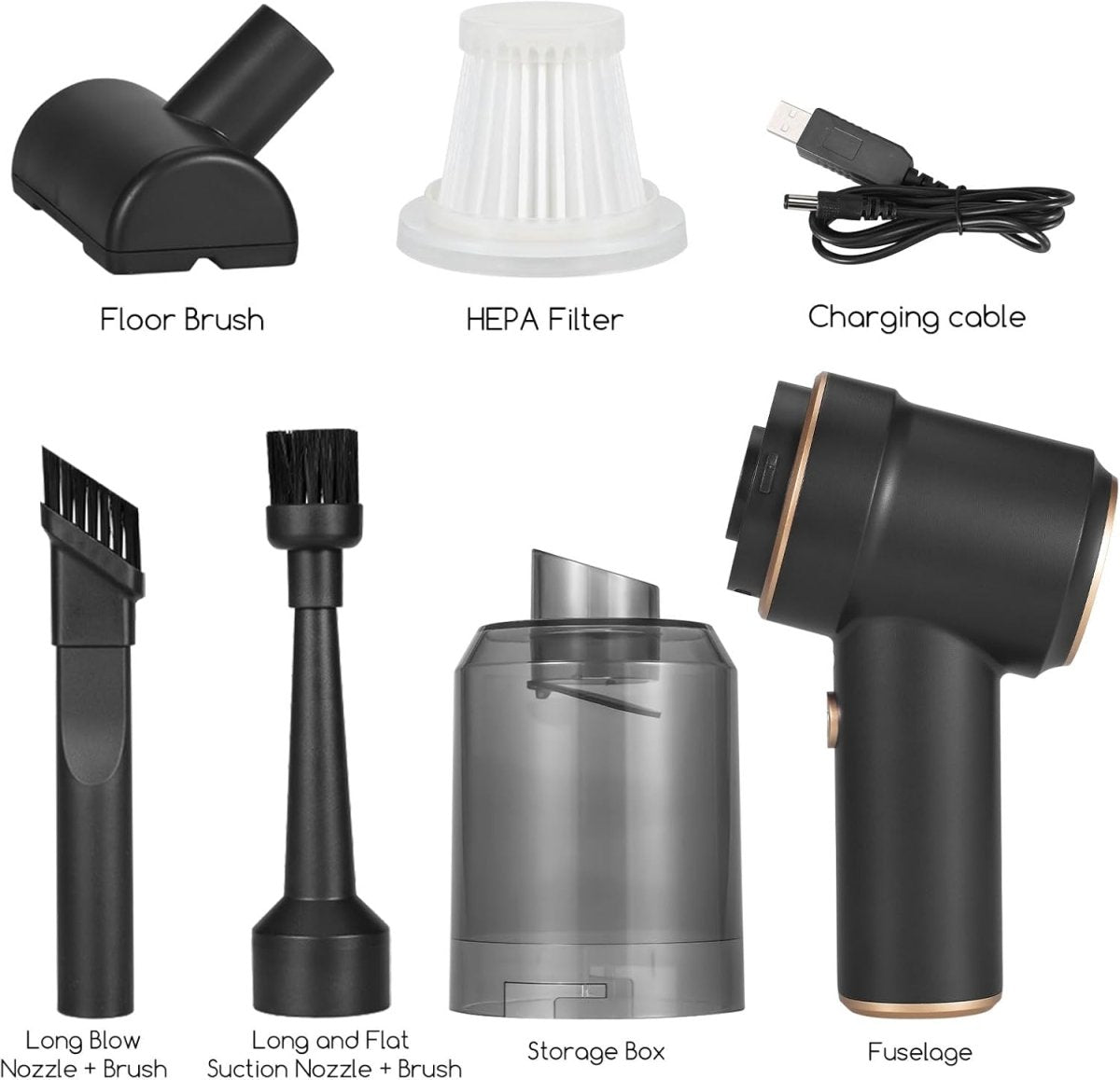 Handheld Vacuum Cleaner 6000Pa Suction, 100W Motor, Portable 4 - in - 1 for Car, Home & Office - Botora Hub