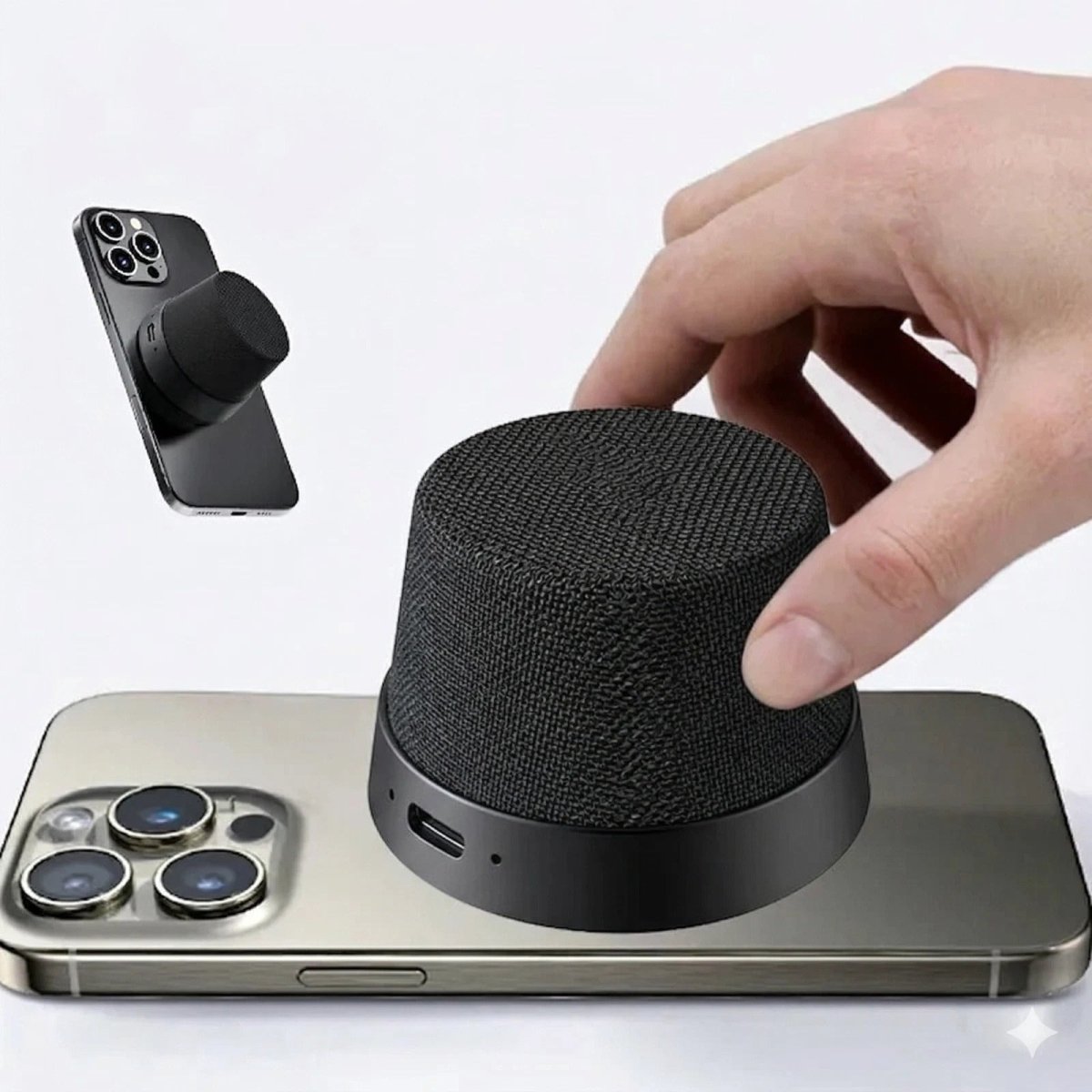 Magnetic Mini Bluetooth Speaker – MagSafe Compatible, Phone Stand & 32ft Range - Botora Hub