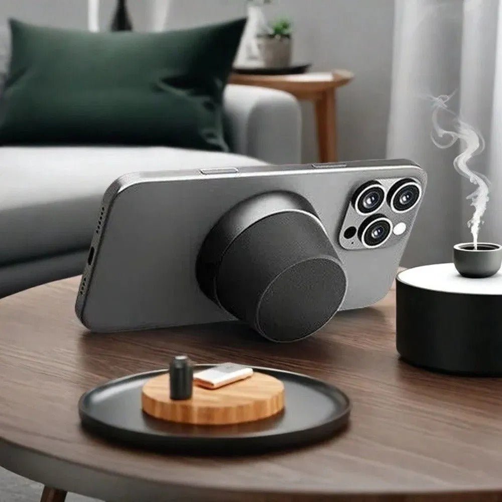 Magnetic Mini Bluetooth Speaker – MagSafe Compatible, Phone Stand & 32ft Range - Botora Hub