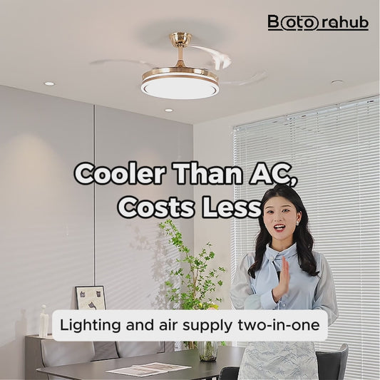 Retractable Ceiling Fan with Light – Space Saving, Modern & Quiet | Ghana | BotoraHub