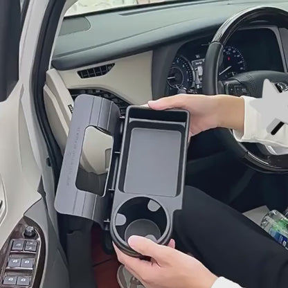 Car Door Side Organizer Portable Cup Holder, Phone Slot & Hanging Storage Rack