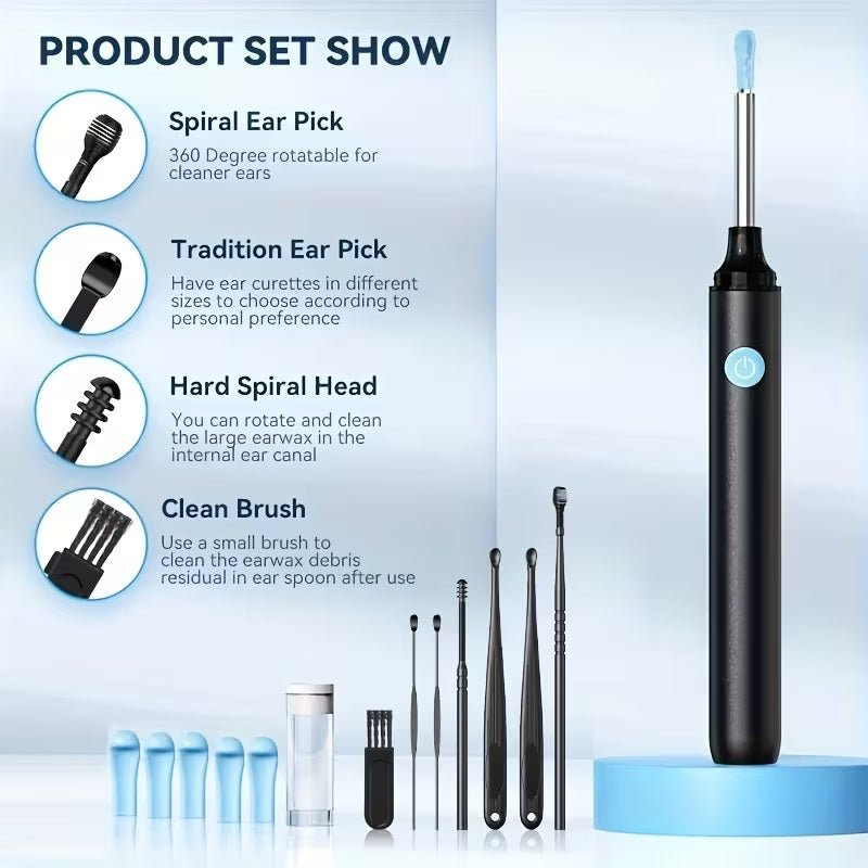 Visual Earwax Remover with Camera & Light – Wireless Smart Ear Cleaning Tool (Multi - Function Set) - Botora Hub