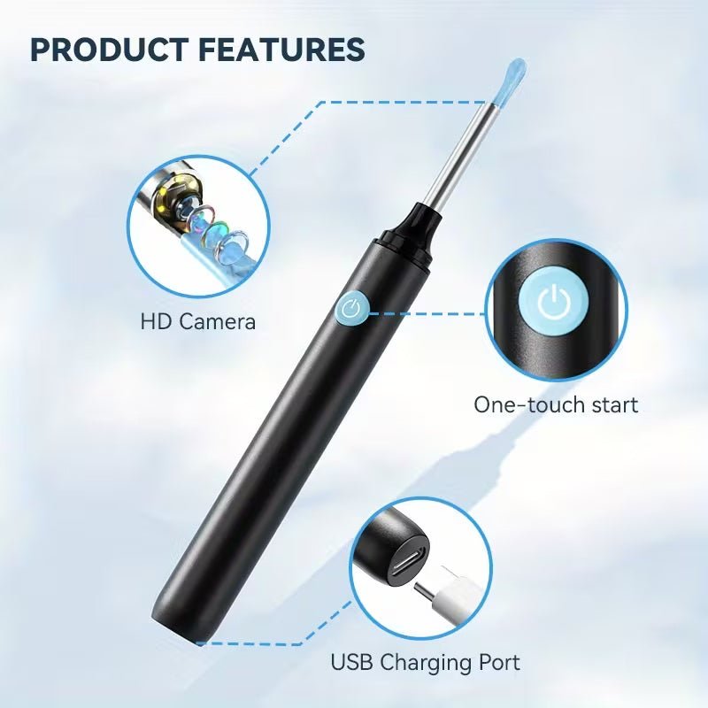 Visual Earwax Remover with Camera & Light – Wireless Smart Ear Cleaning Tool (Multi - Function Set) - Botora Hub